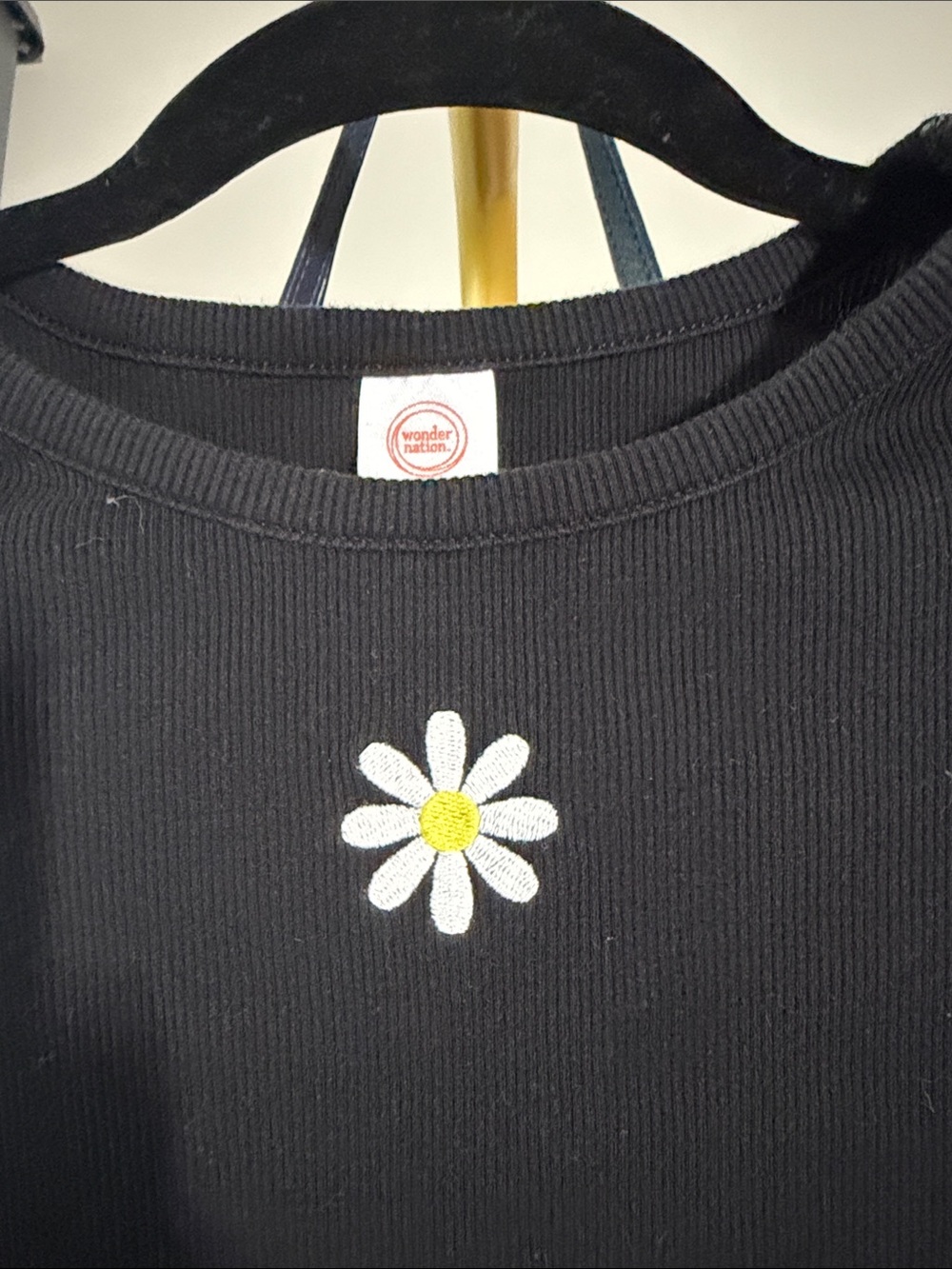 Black Daisy-Embroidered Short Sleeve dress size girls large - Picture 4 of 6